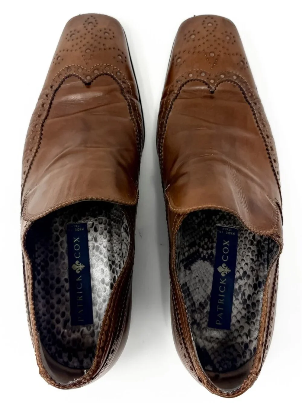Patrick Cox Adrian Brown Brogue Leather Loafers Men's UK 6 US 7 Vintage Italian